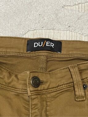 DU/ER No Sweat N2X Relaxed Taper Pants Stretch 36x24 Mens Brown Beige Chino DUER